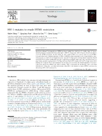 HIV-1 Mutates to Evade IFITM1 Restriction