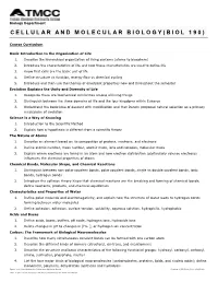 Introduction to Cellular and Molecular Biology (BIOL 190)