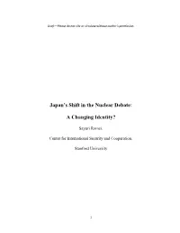 Japan's Shift in the Nuclear Debate