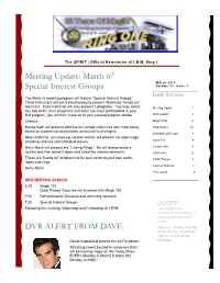 March 6 Special Interest Groups DVR ALERT from DAVE