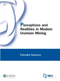 Perceptions and Realities in Modern Uranium Mining