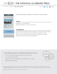 Proactive Policing: Effects on Crime and Communities