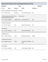 Rpt-Pamphlets by Title