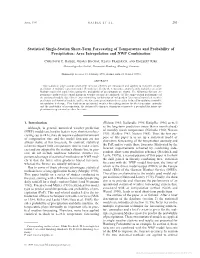 Statistical Single-Station Short-Term Forecasting of Temperature and Probability of Precipitation: Area Interpolation and NWP Combination