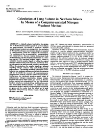 Calculation of Lung Volume in Newborn Infants by Means of a Computer-Assisted Nitrogen Washout Method