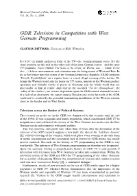 GDR Television in Competition with West German Programming