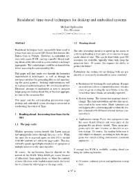 Readahead: Time-Travel Techniques for Desktop and Embedded Systems