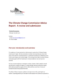 The Climate Change Commission Advice Report: a Review and Submission