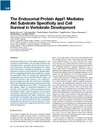 The Endosomal Protein Appl1 Mediates Akt Substrate Specificity and Cell Survival in Vertebrate Development