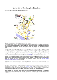 University of Southampton Directions