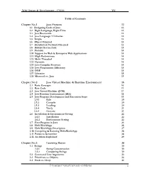 Web Design & Development – CS506 VU Table of Contents Chapter No.1 Java Fratures 12 Chapter No.2 Java Virtual