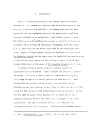 1 I INTRODUCTION Much of the Poetry Published by Alec Derwent
