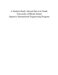 A Student Study Abroad Survival Guide University of Rhode Island Japanese International Engineering Program