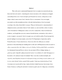 Abstract This Work Seeks to Understand Indigenous Food