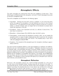 Atmospheric Effects