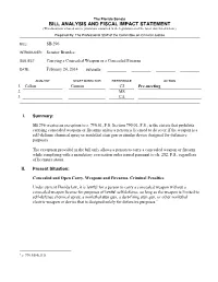 Bill Analysis and Fiscal Impact Statement