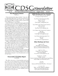 CDSG Newsletter