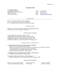 Curriculum Vitae EDUCATION DISSERTATION HONORS AND