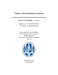 Finiteverbformationinlycian