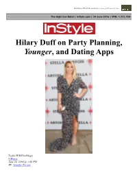 Hilary Duff on Party Planning, Younger, and Dating Apps