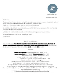 May 2019 Dear Guests, This Is a Small List of Recommendations and Useful Information for You