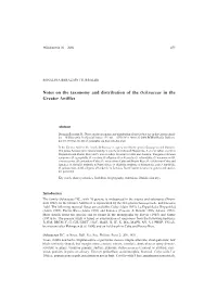 Notes on the Taxonomy and Distribution of the Ochnaceae in the Greater Antilles