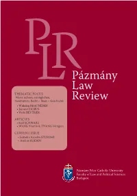 Pázmány Law Review VI