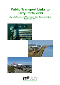 Public Transport Links to Ferry Ports 2013