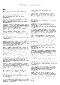 Publications for Nicholas Buckley 2021 2020