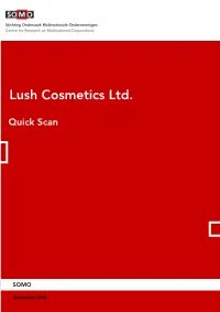 Quick Scan Lush Cosmetics