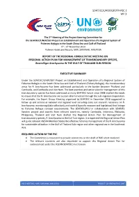 Seafdec/Unep/Gef/Fr-Psc.2 Wp.3 Report of the Regional