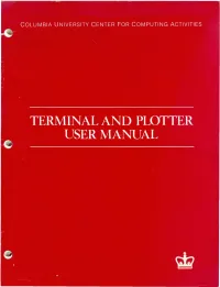 Terminal and Plotter User Manual