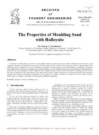 The Properties of Moulding Sand with Halloysite