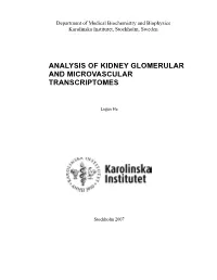 Analysis of Kidney Glomerular and Microvascular Transcriptomes