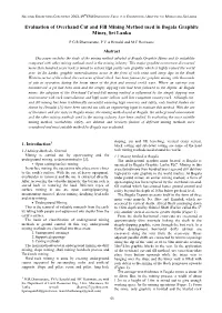 Evaluation of Overhand Cut and Fill Mining Method Used in Bogala Graphite Mines, Sri Lanka