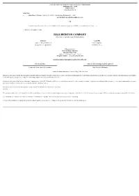 HALLIBURTON COMPANY (Exact Name of Registrant As Specified in Its Charter)