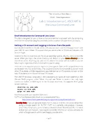 Introduction to C, ASCII ART & the Linux Command Line
