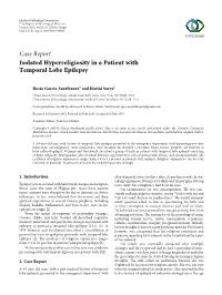 Isolated Hyperreligiosity in a Patient with Temporal Lobe Epilepsy