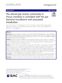 The Altered Gut Virome Community in Rhesus Monkeys Is Correlated With