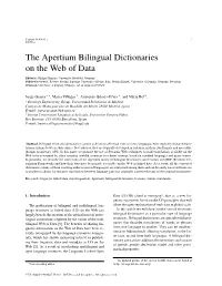 The Apertium Bilingual Dictionaries on the Web of Data