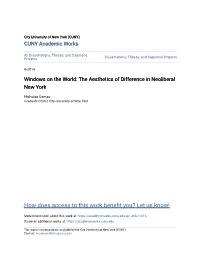 Windows on the World: the Aesthetics of Difference in Neoliberal New York