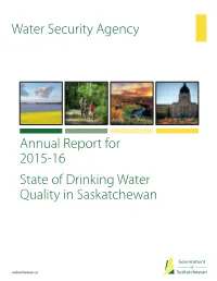 2015-16 State of Drinking Water Quality in Saskatchewan