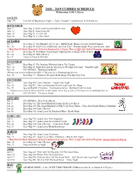 2018 – 2019 CUBBIES SCHEDULE Wednesdays 4:00-5.30 P.M