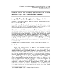 Fumigant Toxicity and Bioactivity of Wedelia Trilobata Essential Oil Against Cowpea Weevil (Callosobruchus Maculatus)