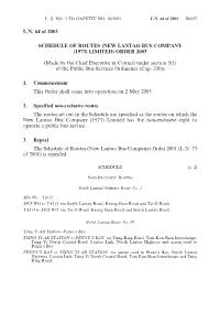 L.N. 64 of 2003 SCHEDULE of ROUTES (NEW LANTAO BUS