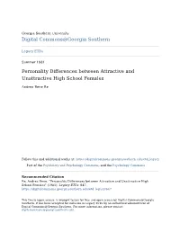 Personality Differences Between Attractive and Unattractive High
