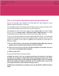 Proof of Loss in Cargo Claims Cameroon Airlines and Abdulkareem in View