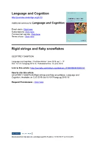 Rigid Strings and Flaky Snowflakes
