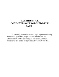 Earthjustice Comments on Proposed Rule Part I