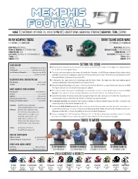 Memphis Football Game Notes Commentary Or Analysis, Including Pre- Or Post- Are Dedicated to the Memory of Forrest Goodman